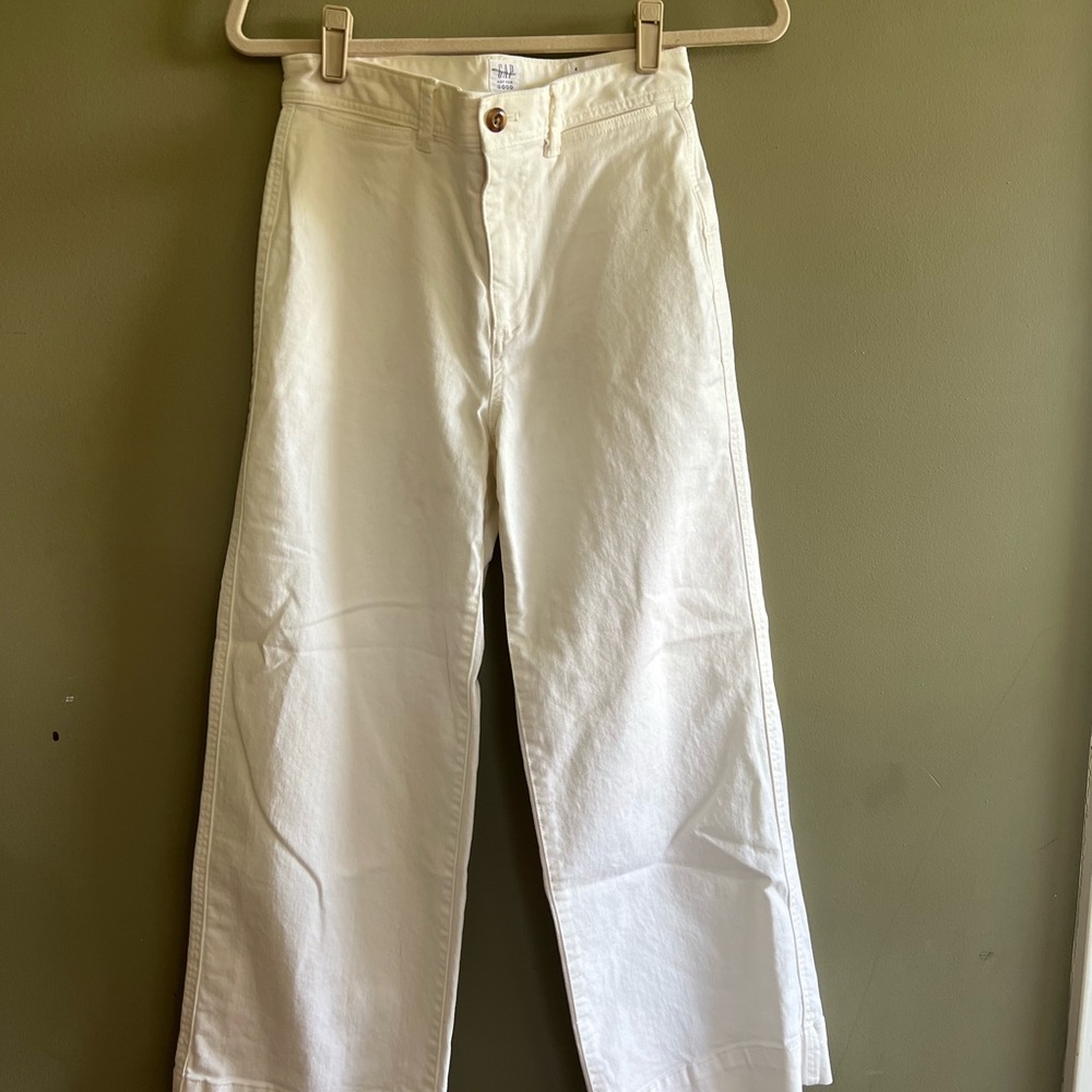 GAP Women's Wide Leg Pants - White
